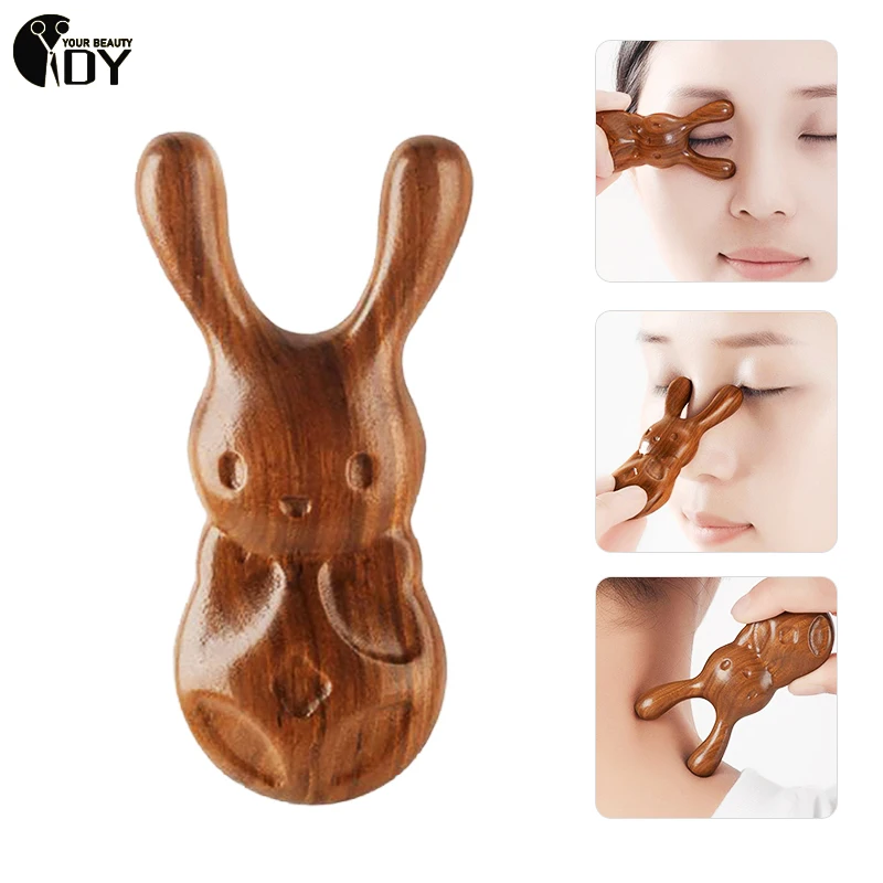 Pequeno pente de caracol para massagem facial, pente de caracol, sândalo bonito, massageador nasal e corporal, alça de madeira, dentada larga, 1pc