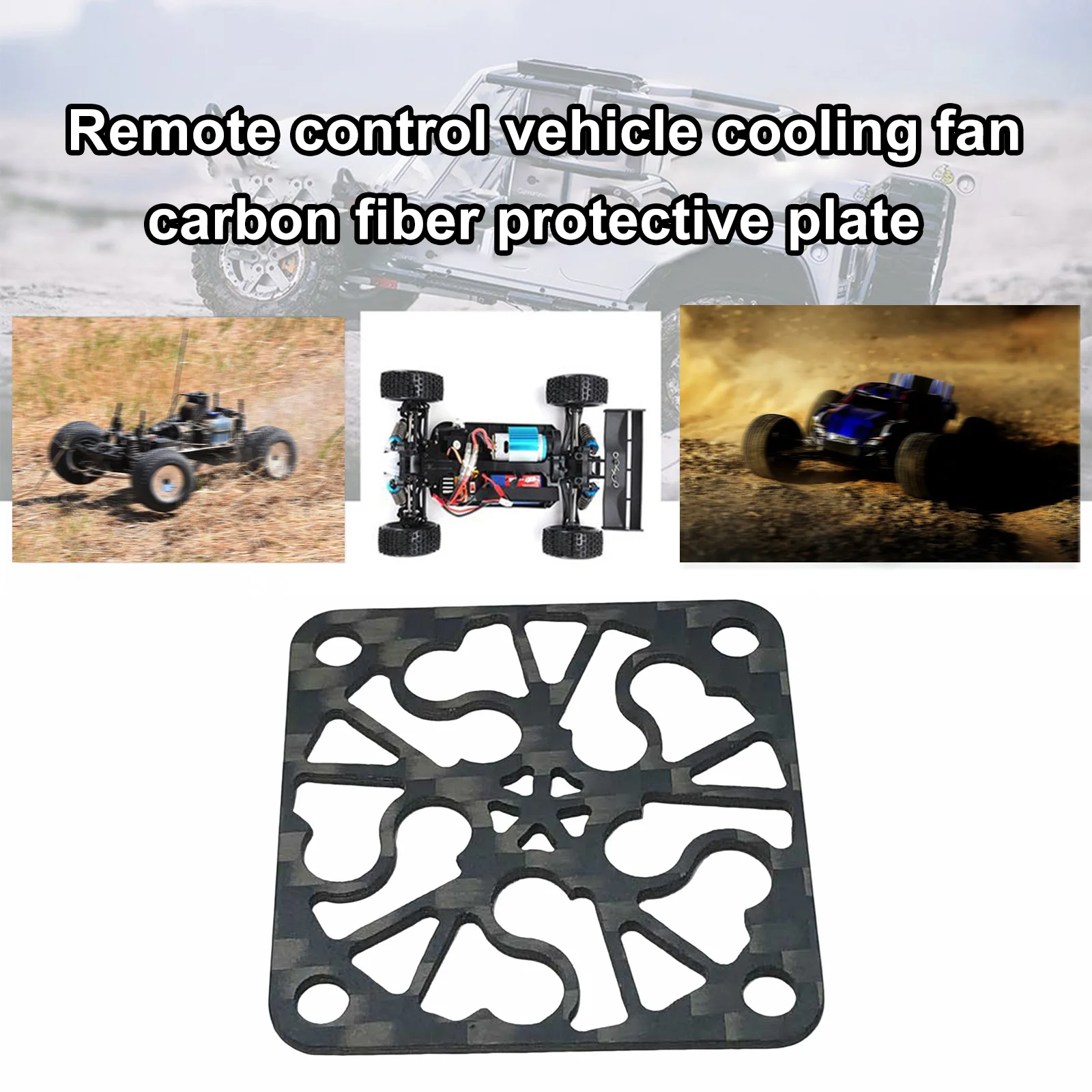 

Cooler Fan Carbon Fibre Protective Board Thermostability Cooling Fan Protection Cover Easy To Install for EZRUN MAX ESC RC Car