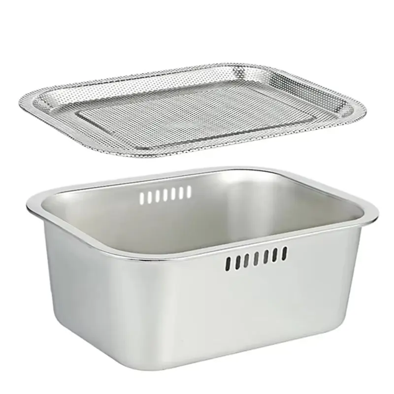 Kitchen Sink Bowl Portable Washing-Up Bowl Stainless Steel Dishpan,Multipurpose Dish Tub Vegetable Washing Basins