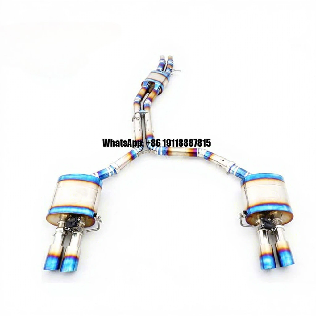 Custom Full Set Titanium Alloy Exhaust System for Audi 4.0T Including Catback Exhaust and Downpipe