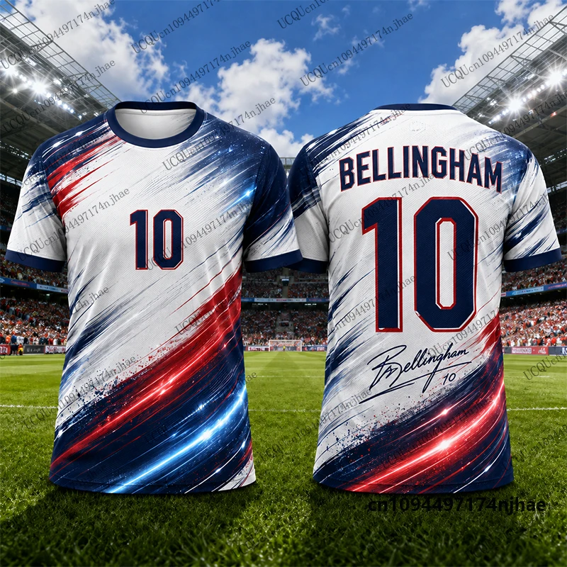 New 2027 Special Bellingham No.10 Print Football Jersey Men‘s T-shirt Summer Quick-Drying Training Tees Sports Kids/Adult Tops