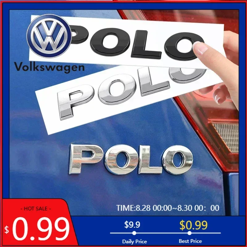 

VW 2026 Hot Black Silver Chrome 3D ABS POLO Rear Trunk Sticker Car Styling Auto Body Side Fender Badge Letters Emblem Labeling L