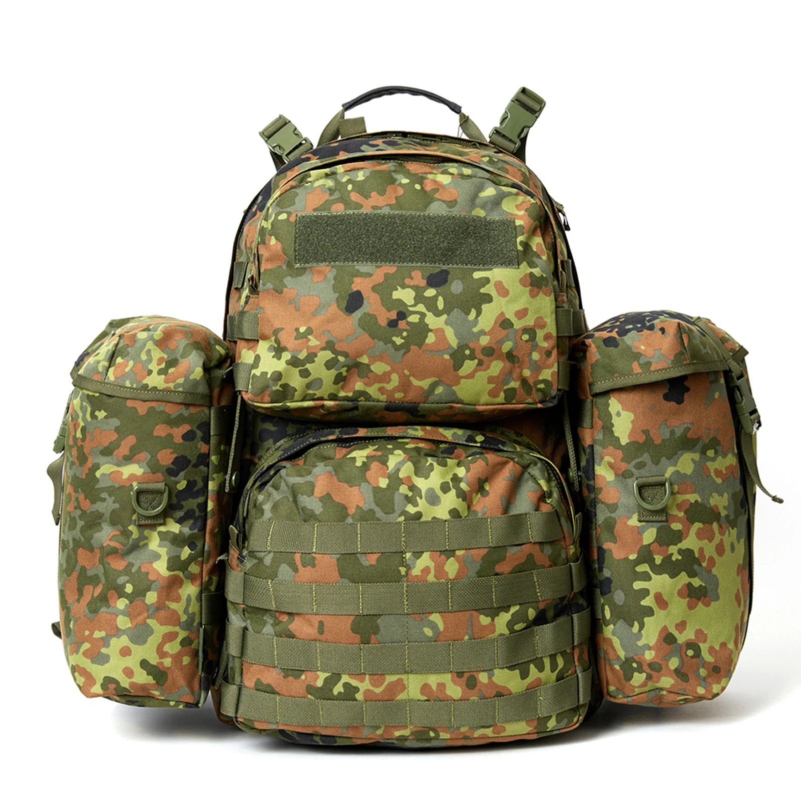 Akmax Military MOLLE 2 Medium Backpack Army Tactical 50L Assault Rucksack Pack with External Frame Flecktarn