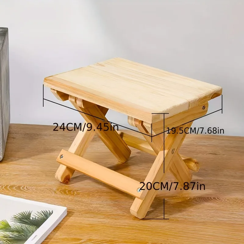 Versatile Durable Hardwood Folding Stool - Eco-Friendly, Classic-Style, for Fishing, Outdoor, Home Use, Compact & Portable Bench