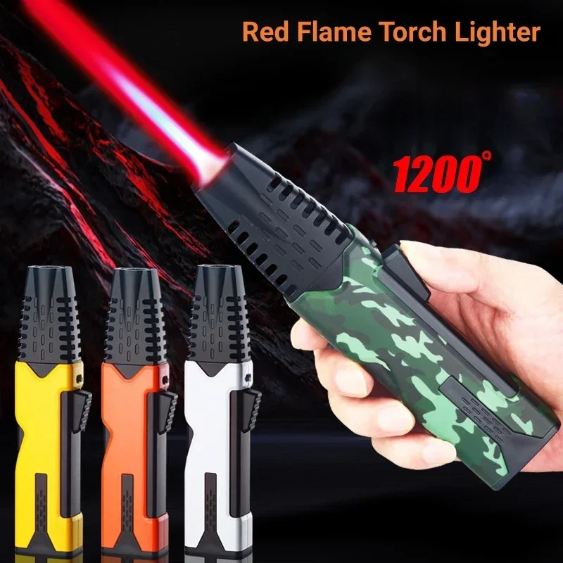 

New Windproof Inflatable Torch Lighter Red Flame Jet Gas Ignition Gun Kitchen Outdoor Barbecue and Cooking Cigar Igniter Tool