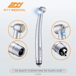 EYY Dental Dentistry High Speed Handpiece LED High Rotation Turbine Push Button 2/4 Hole Standard Torque Head Triple Water Spray