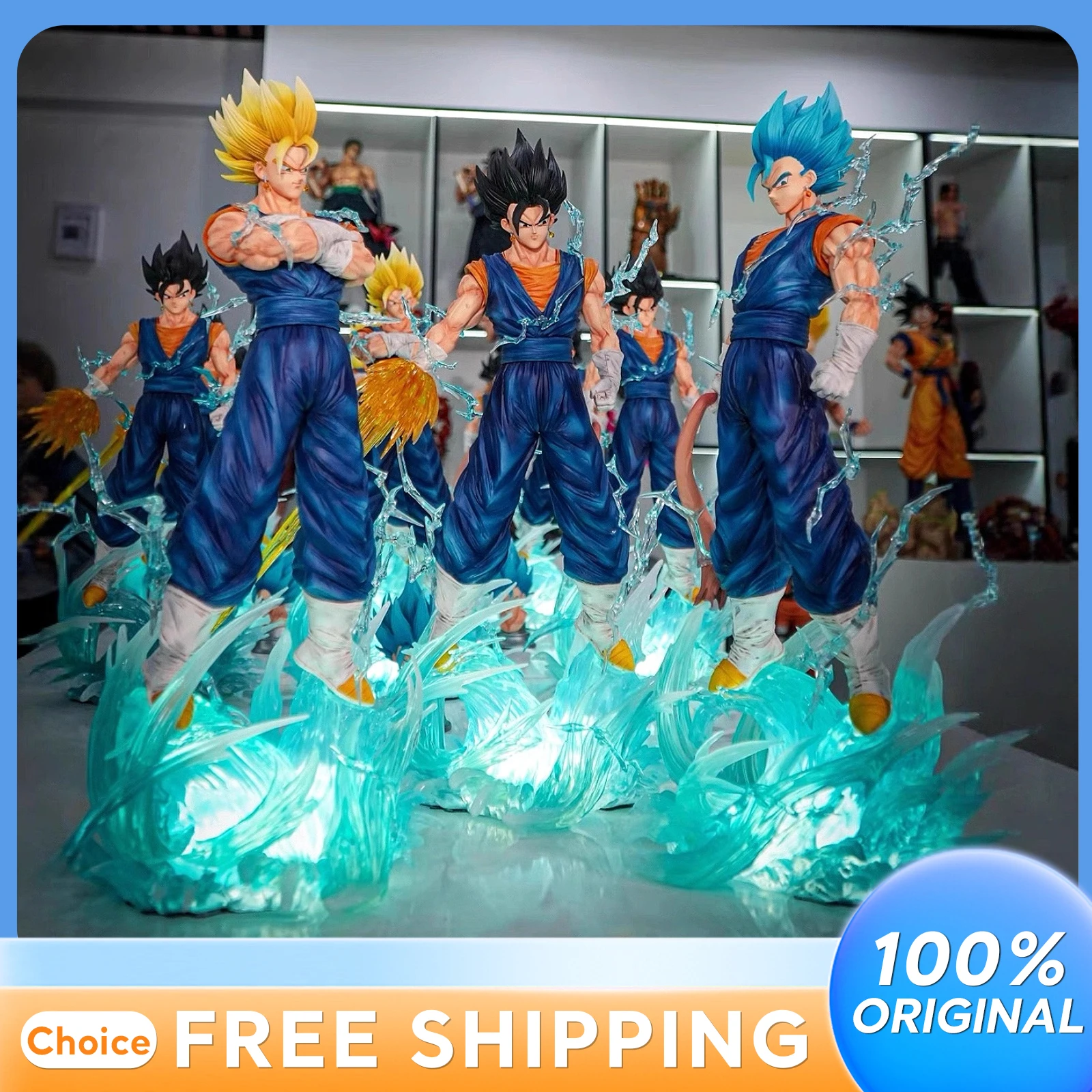 

Dragon Ball Saiyan Beheading Three-Headed Carved Doll Handmade Multi-Form Large Ornament Collectible Action Figure Toy Gift