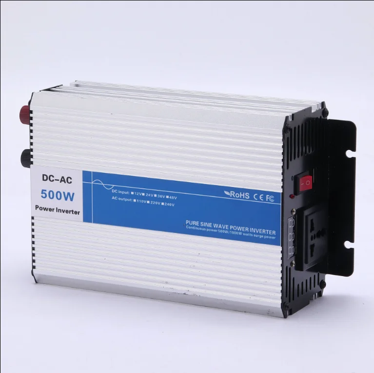 

500W NVVV Inverter Easy Carry Campsites Long Endurance Car Battery Solar System DC To AC Pure Sine Wave Power Inverter