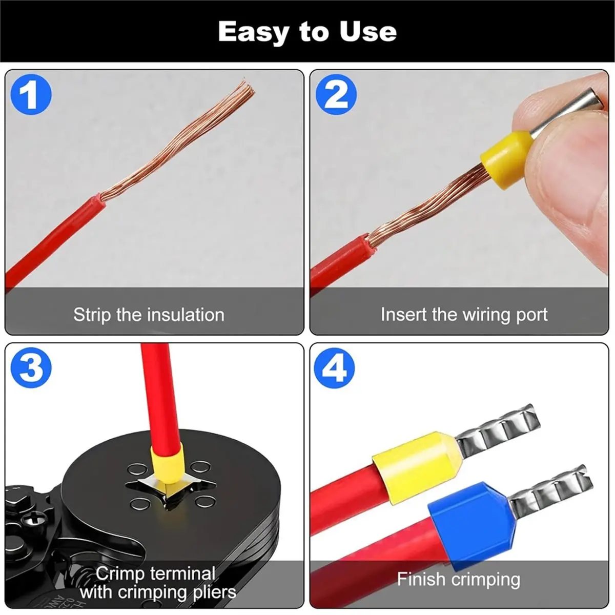 900pcs Wire End Ferrules Kit,Insulated Wire End Ferrules Assortment,Twin Wire End Ferrules and Single-Line Ferrules Set