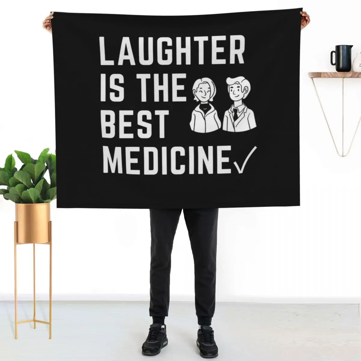 LAUGHTER IS THE BEST MEDICINE Throw Blanket cosplay anime Fashion Sofas Nap Soft Big Giant Sofa Blankets
