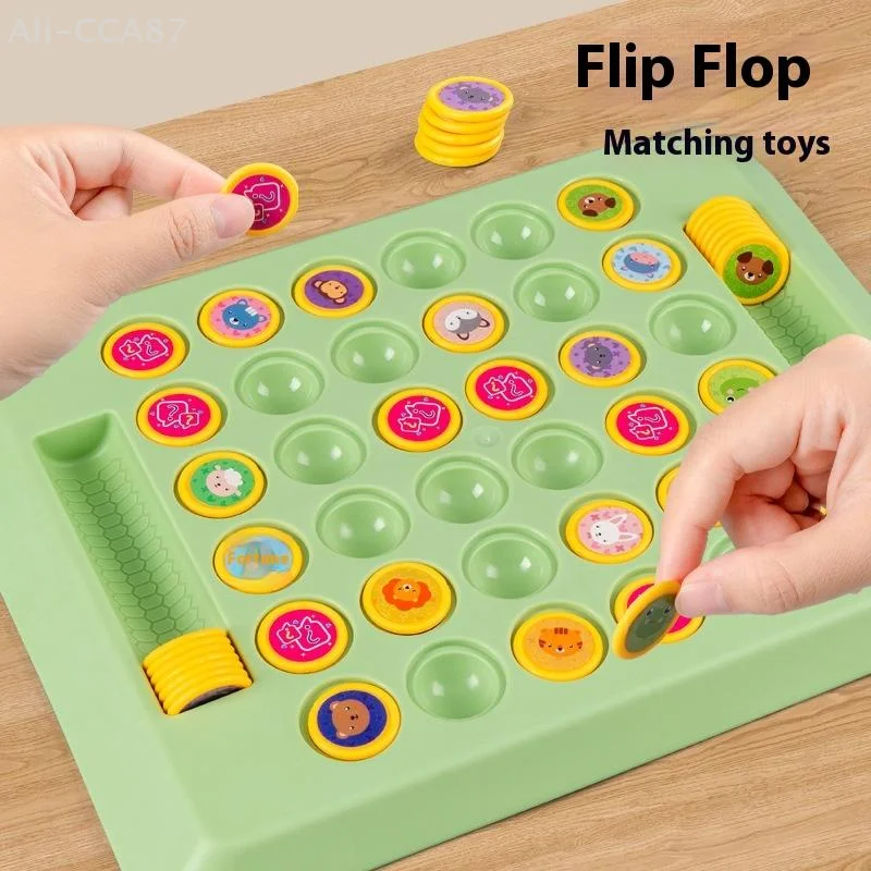 Classic Interactive Puzzle Toy; Animal Flip Chess Strategy Board Game for Parents and Children