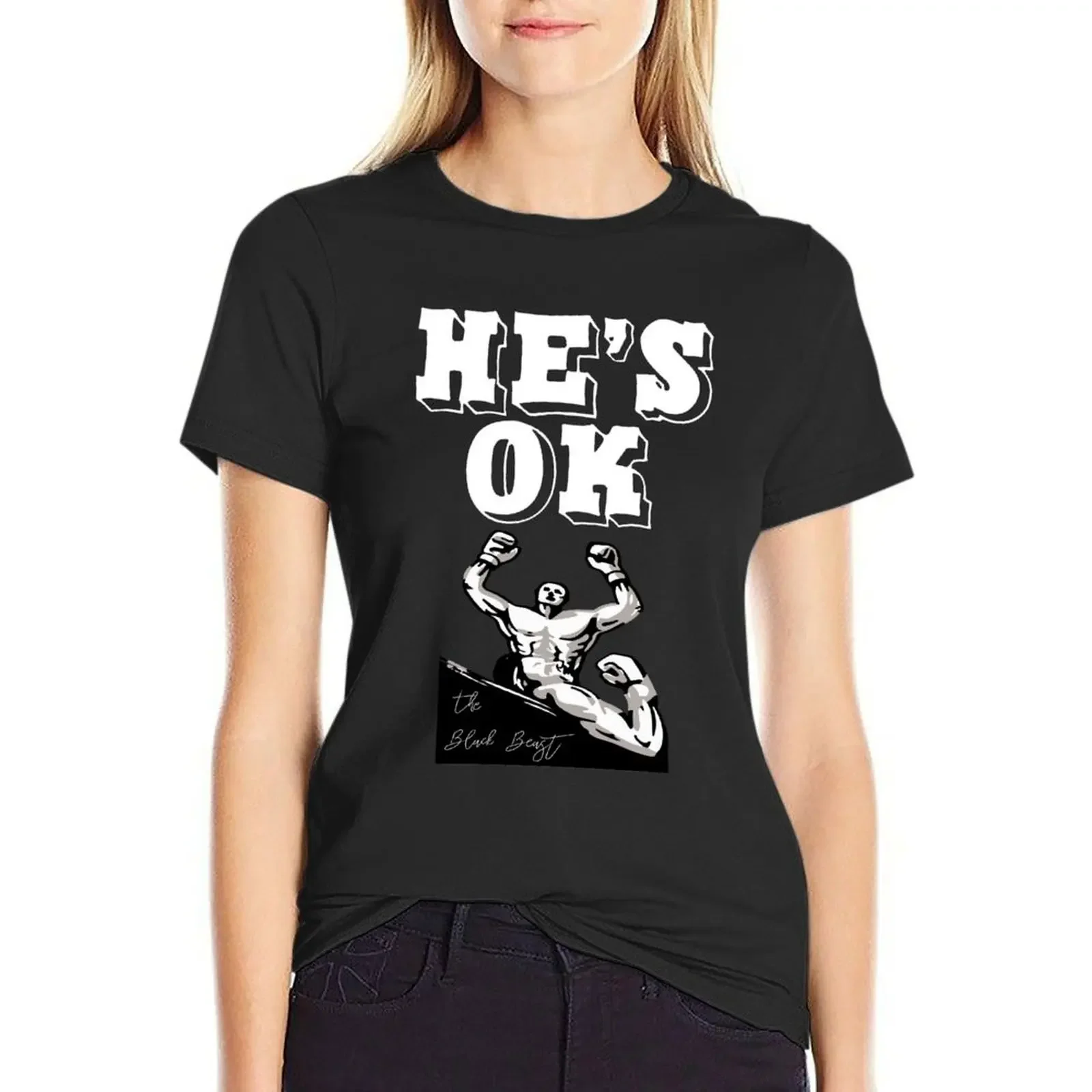 

He's Ok, Derrick Lewis T-Shirt funny tops sublime womans clothing