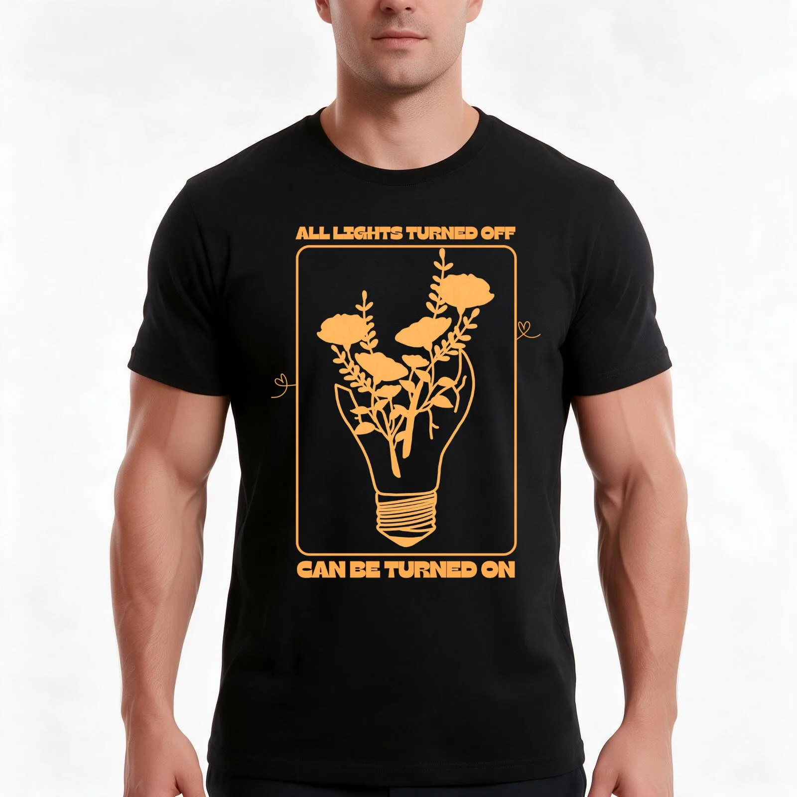 PEACH ALL LIGHTS TURNED OFF FLOWER BULB - NOAH K INSPIRED T-Shirt Summer Casual Cotton Tee Oversized Streetwear Tops
