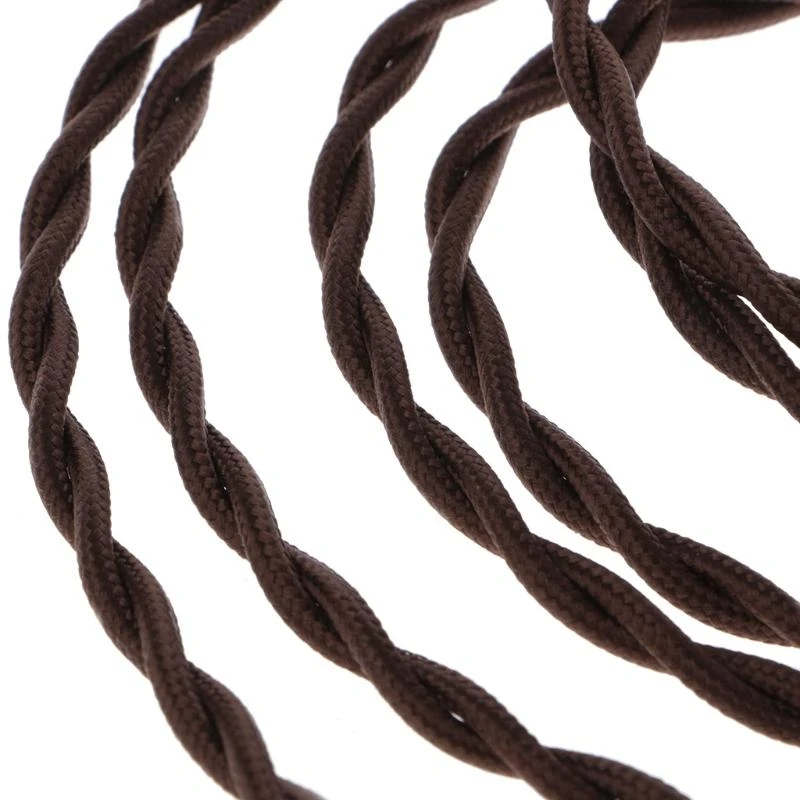 2 for M 2x0.75 Coffee Vintage Retro Twist Braided Fabric Light Cable Electric Wi high quality