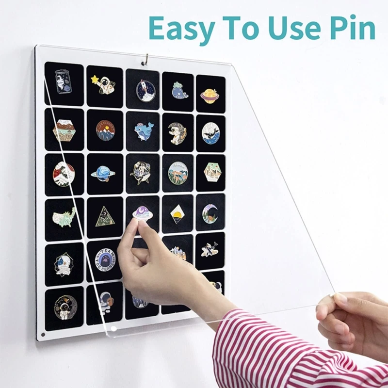 Acrylic Pin Display Board, Brooch Pin Organizer, Enamel Pin Collections Holder Commemoratives Coins Storage Case 2 Size