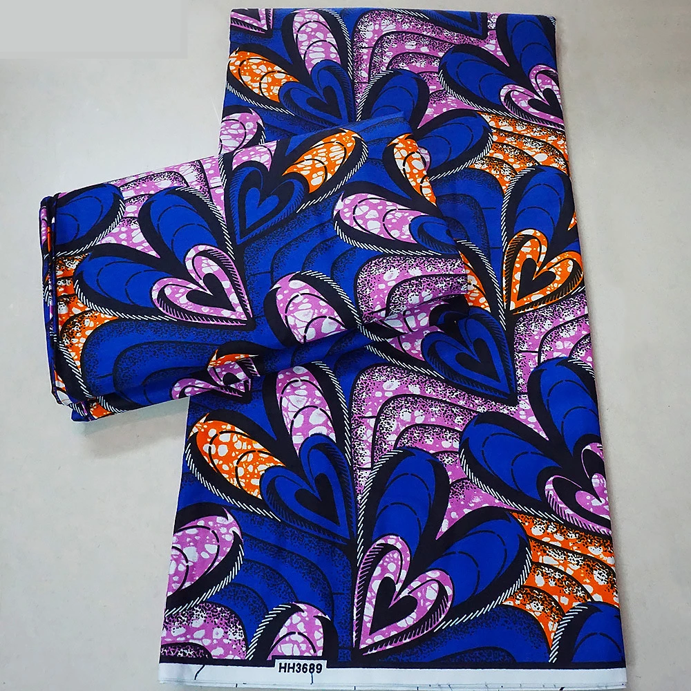 

Сине-фиолетовая африканская хлопковая восковая ткань с цветочным принтом, летняя домашняя одежда, диван, батик, ткань для шитья своими руками, материал R791
