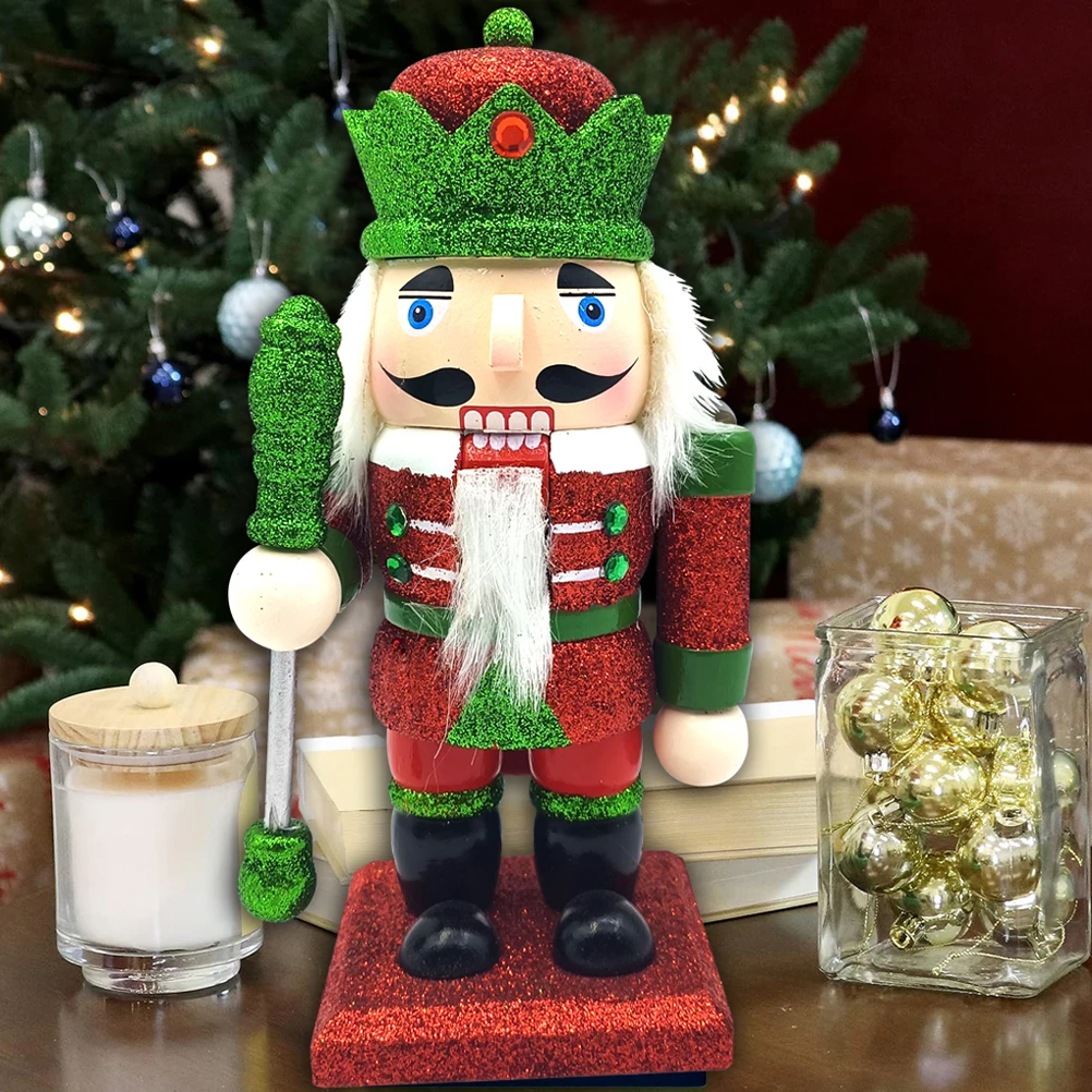

Wooden Nutcracker Soldier Figures Christmas Ornaments Xmas Decorations Holiday Gifts Desktop Shelf Table Wooden Craft
