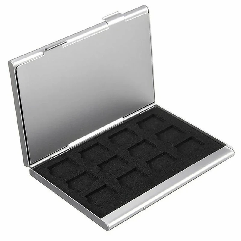 Caja de almacenamiento de tarjeta de memoria de aleación de aluminio, estuche para tarjetas TF, soporte de gran capacidad para tarjetas 24 TF, piezas de repuesto, 2 uds.