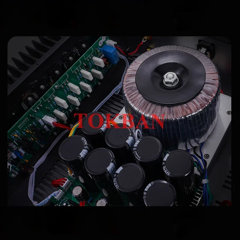 Tokban A80 Class AB Power Amplifier 330w*2 High Power Combined Vu Meter Bass Treble Adjustable Stereo HIFI Amplifier Audio