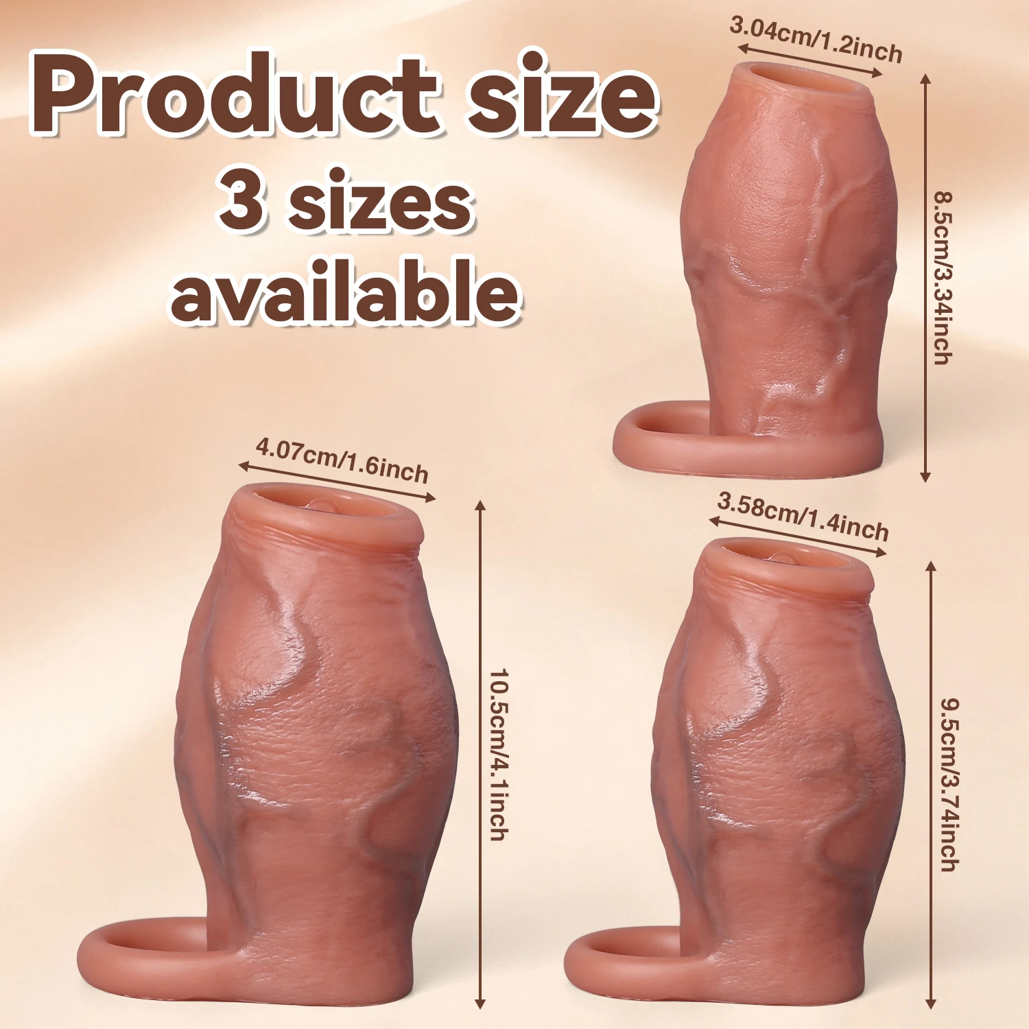 Thick Ring Cock Silicone Dick Sleeve Enlargement Lock Sperm Dildo Penis Adult Men Sex Toys Enlarged Penis Sleeve Male Sexy Toy view 6