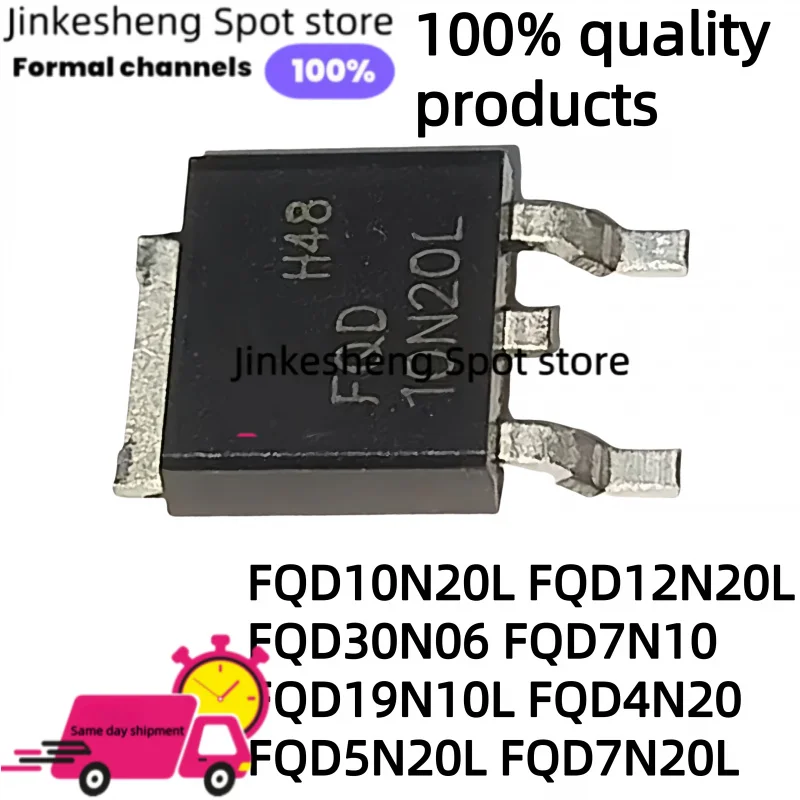 10 Pieces FQD10N20L FQD12N20L FQD30N06 FQD7N10 N-Channel Field Effect Transistor TO-252-2 FQD19N10L FQD4N20 FQD5N20L FQD7N20L