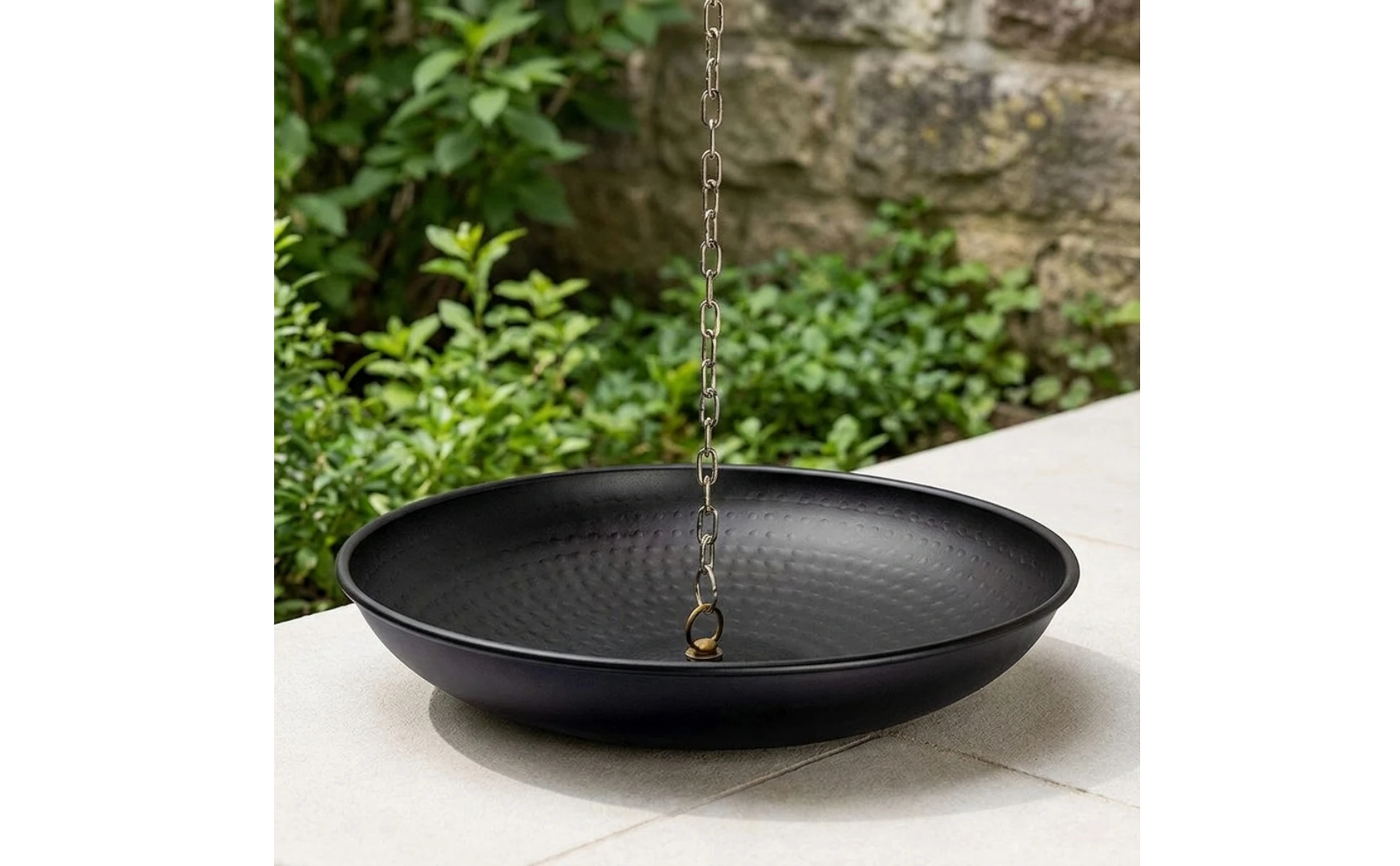 Rain Chain Basin Hand-Hammered Rain Chain Bowl Water Collection Base Weather-Resistant Heavy-Duty for Homeowners, Garden, Patio Rain Chain Basin Hand-Hammered Rain Chain Bowl Water Collection Base Weather-Resistant Heavy-Duty for Homeowners, Garden, Patio