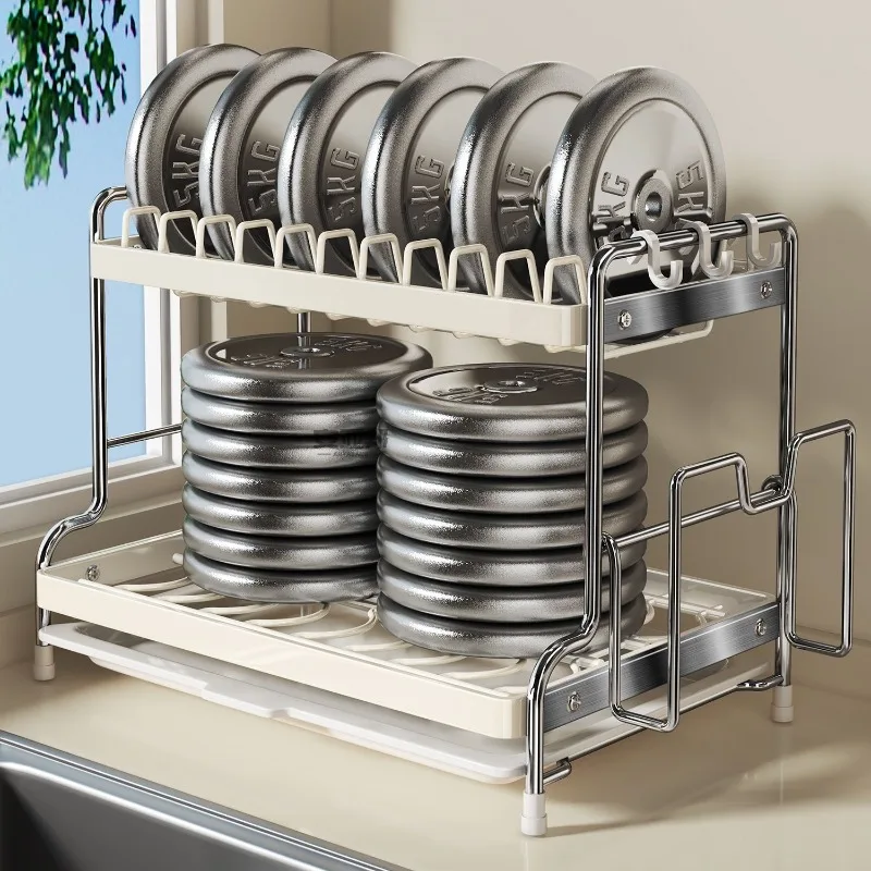 

Устойчивая кухонная подставка для хранения, сушилка для посуды, элегантная подставка для хранения посуды, домашняя подставка для хранения тарелок и палочек для еды.