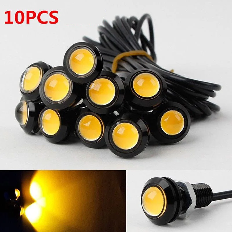 10pcs 12v Waterproof Small Mini 3w LED Bulb Spotlight Amber Orange Flame Fire 1700k 1800k 1900k 2200k Yellow Red Green Blue Car