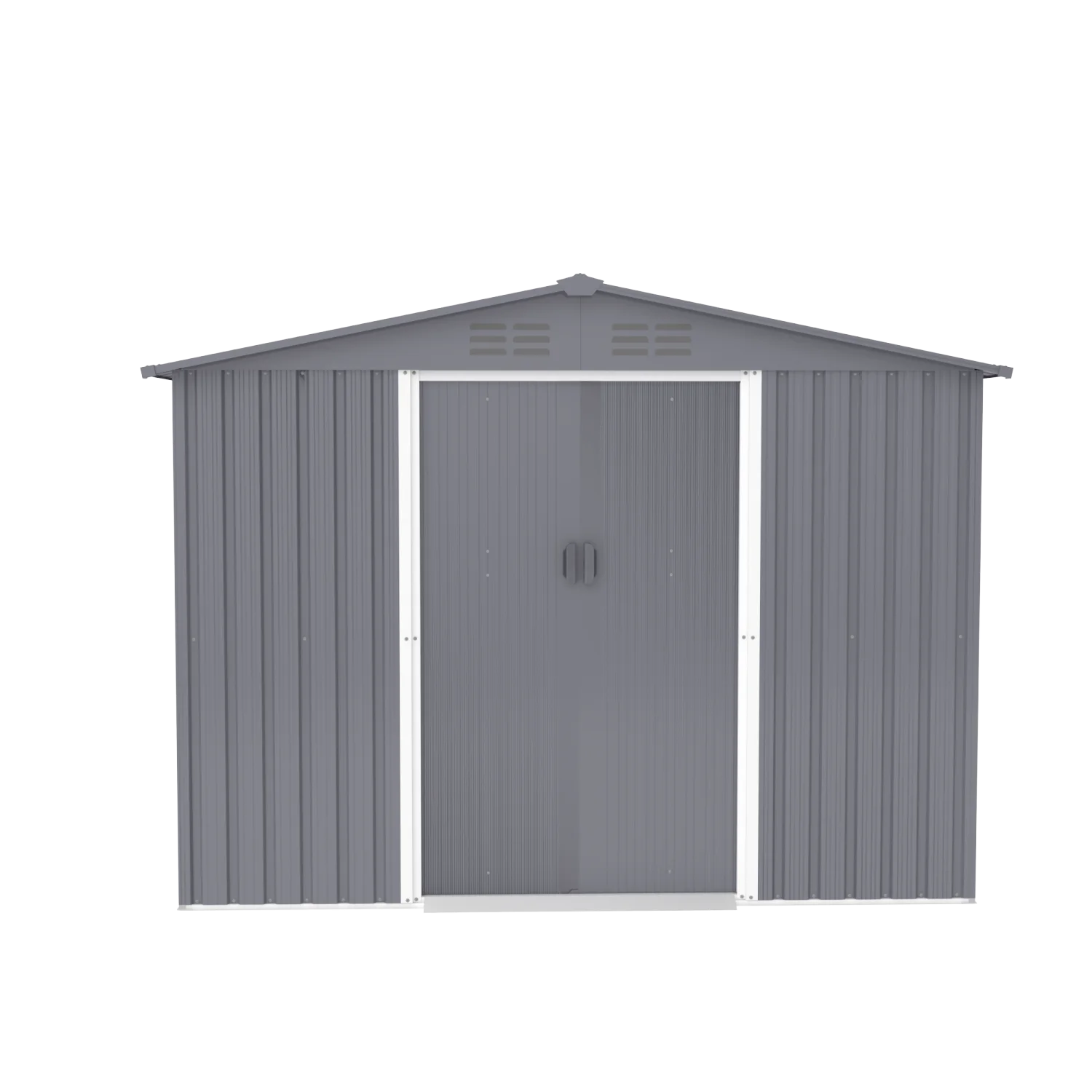 8x6 FT Large Metal Outdoor Storage Shed, Heavy Duty Tool Shed with Sliding Doors and Air Vent for Bikes, Tools, Lawnmowers - Dar