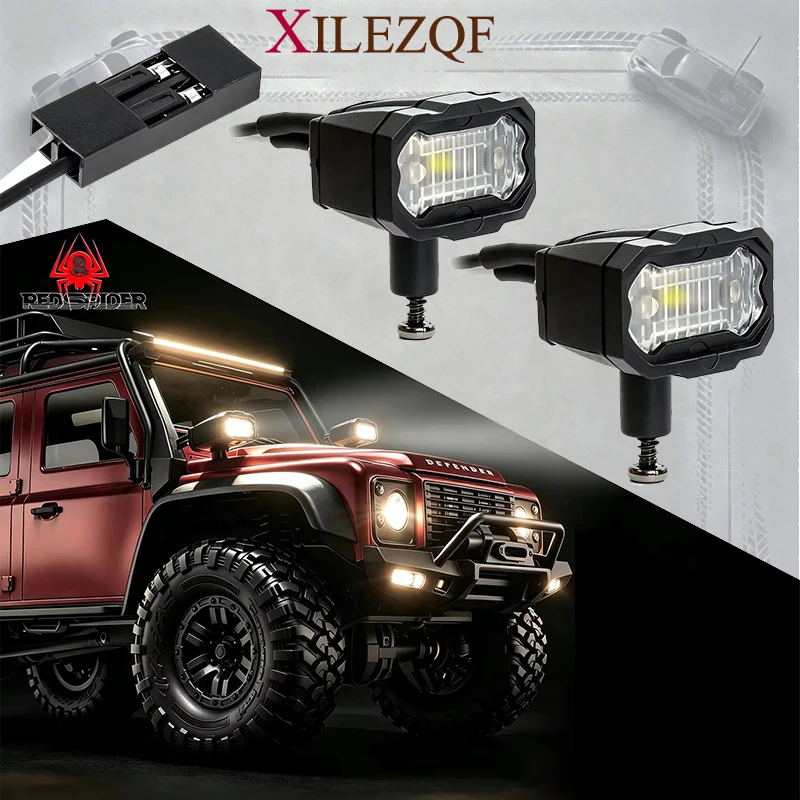RC LED Roof Simulation Light Bar Spotlight Searchlight for 1/7 RLAARLO MK07 1/8 Yikong 1/10 TRX4 SCX10 Rock Crawler Upgrade Part