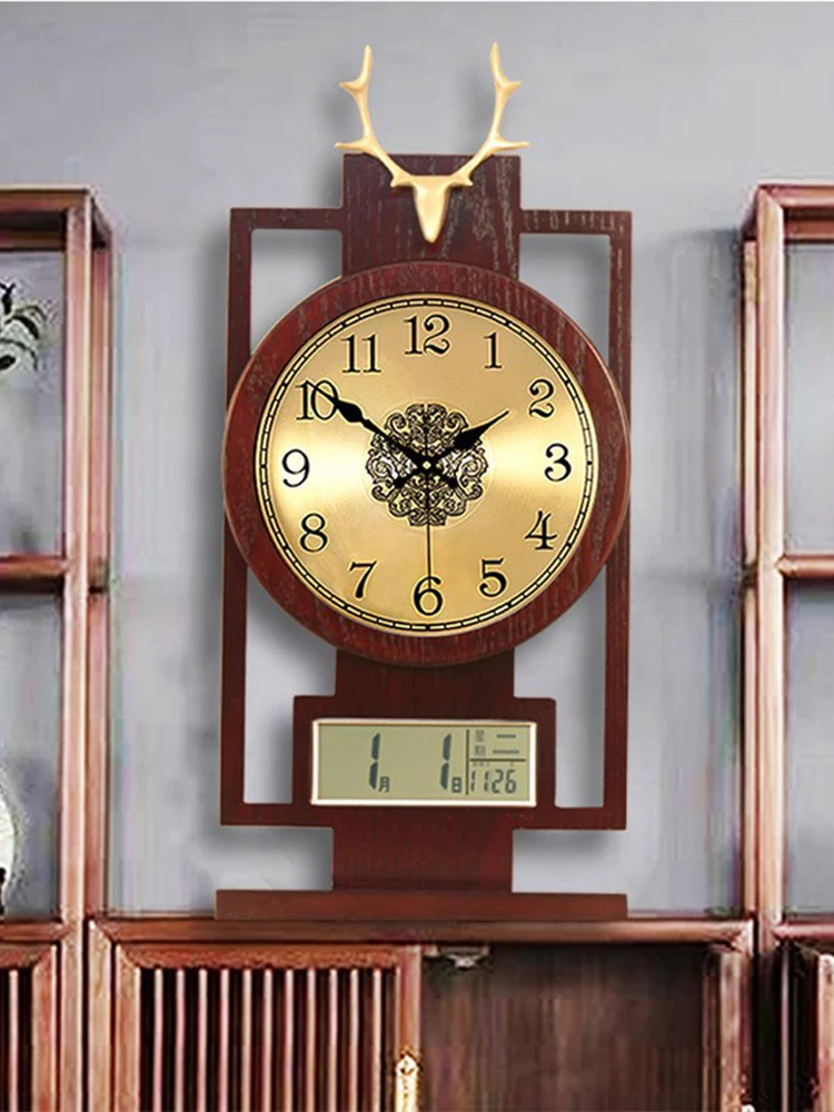 Clock calendar desktop desk clock living room desk clock flip clock retro ornaments with calendar