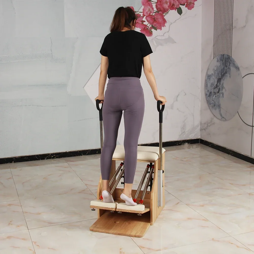 SQ FITNSS Home Balance Body Yoga Pilates Reformer Machine Equipment Fitness Combo Chair Wood Pilates Chair Wunda Chair