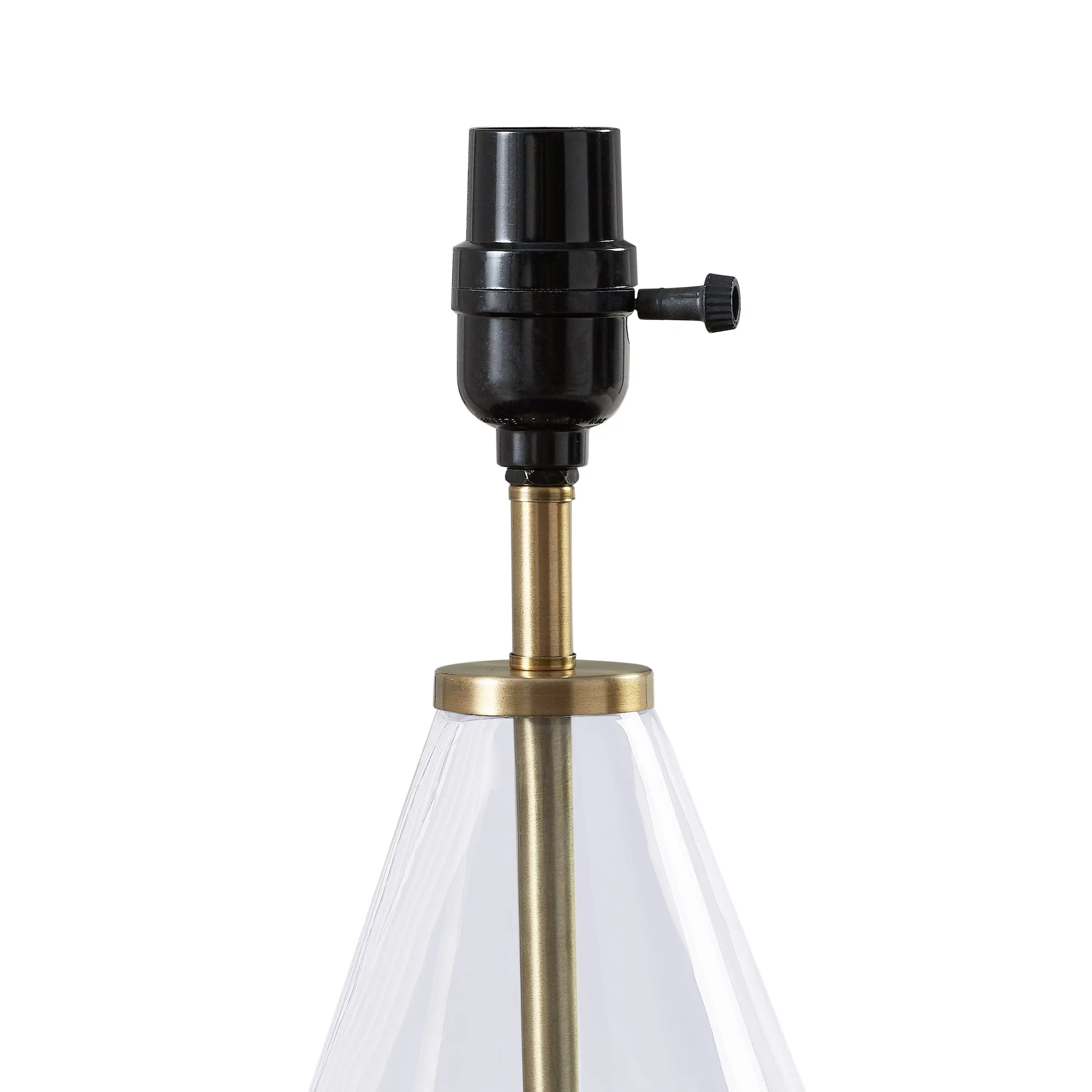 

Glass with Brass Base Table Lamp, 18 H