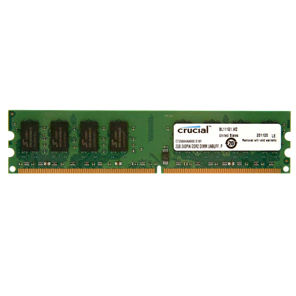 Crucial Memoria DDR4 DDR3 DDR2 2GB 4GB 8GB 16GB 32GB 3200MHz 2666 2133 2400 1866 1600 1333 667 800MHz PC Desktop DIMM RAM Memory