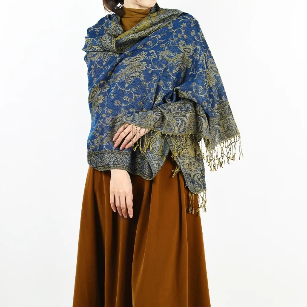 

Модная шаль с кисточками и пейсли, длинная солнцезащитная шаль в этническом стиле, богемный солнцезащитный кашемировый шарф для путешествий