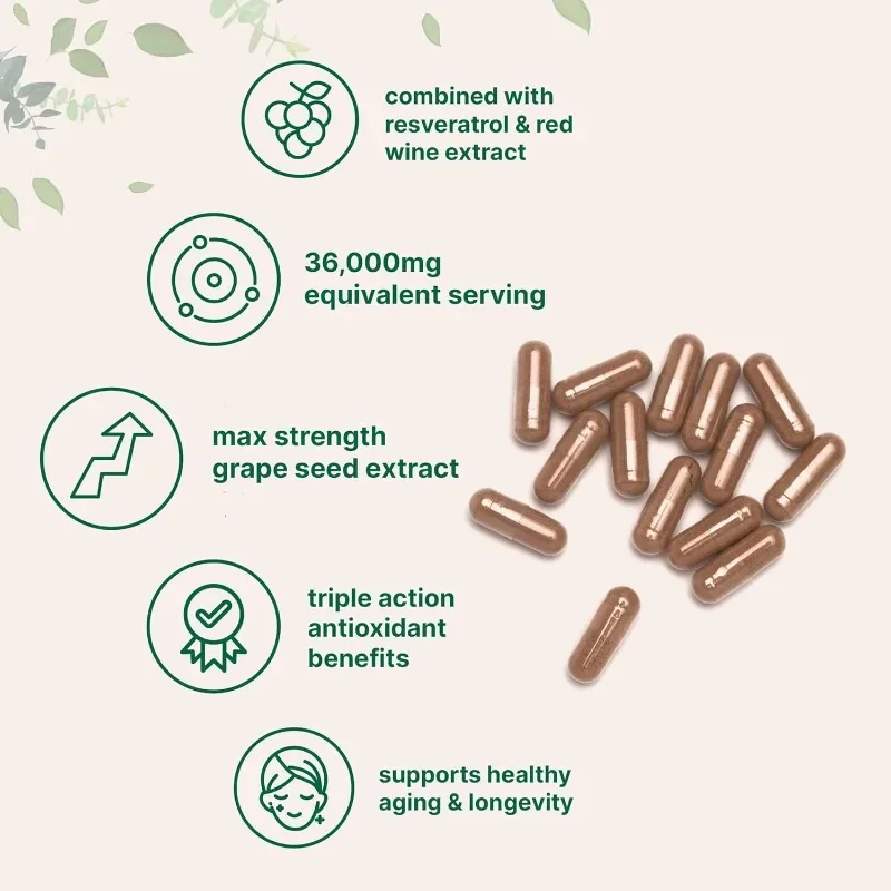 Polyphenol Renewal: Revitalize Skin & Cellular Health with Resveratrol & Grape Seed