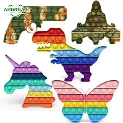 High Quantity Kids Pops Bubble Dinosaur Gun Fidget Toys Popper Autism Boys Stress Reliever Toys for Kids Game Toys Gift