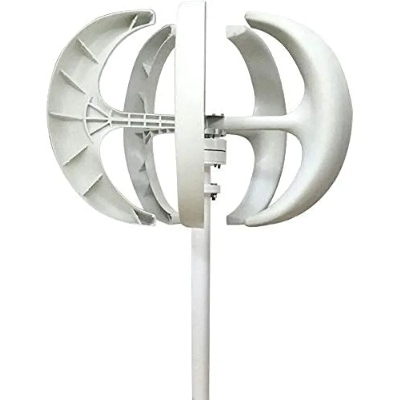 Wind Turbine Generator 24V 600W 5 Blades Vertical Axis Wind Turbine Kit 2ms Low Wind Speed Starting T Use White (24V)