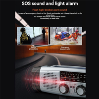 ABAC-Multi-Function Solar Emergency Radio With AM/FM/WB Bands Large Flashlight Hand-Crank Generator Portable Phone Charger SOS A