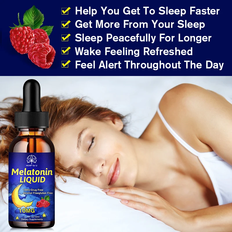 Lukare 10mg Melatonin Adult Liquid Supplement No Side Effects Helps Sleep Relieves Insomnia Improves Sleep Quality Better Sleep