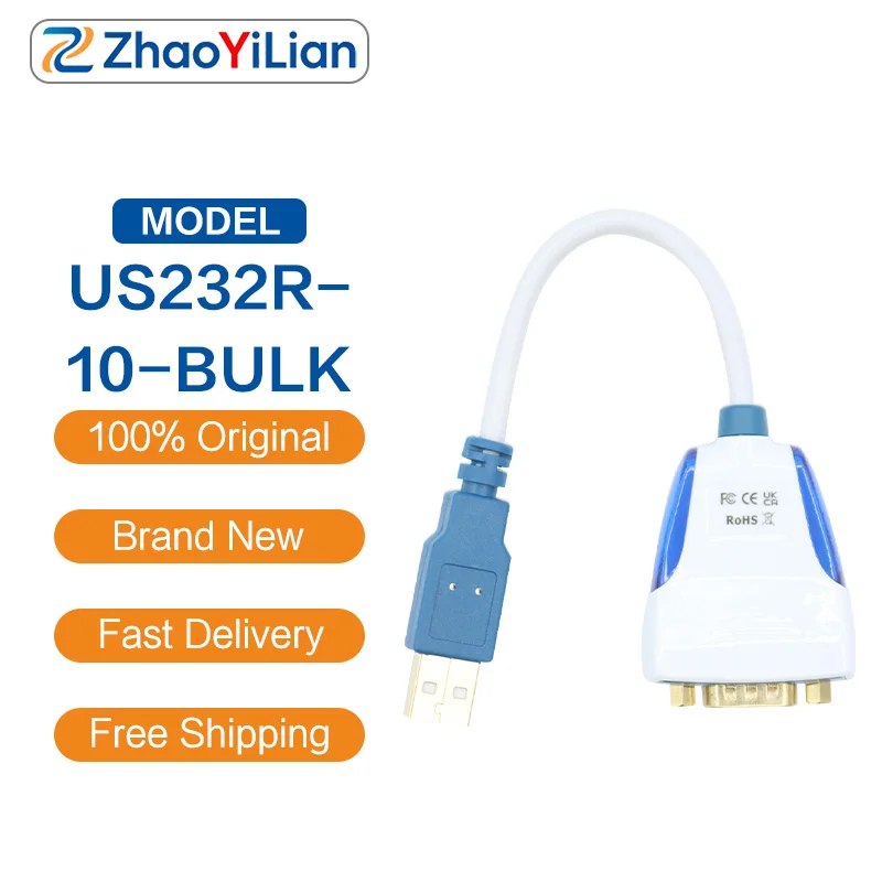 FOR FTDI US232R‑10‑BULK Cable USB To RS232 Serial DB9 Male Connector Signal Conversion Communication Transfer Cable In Stock