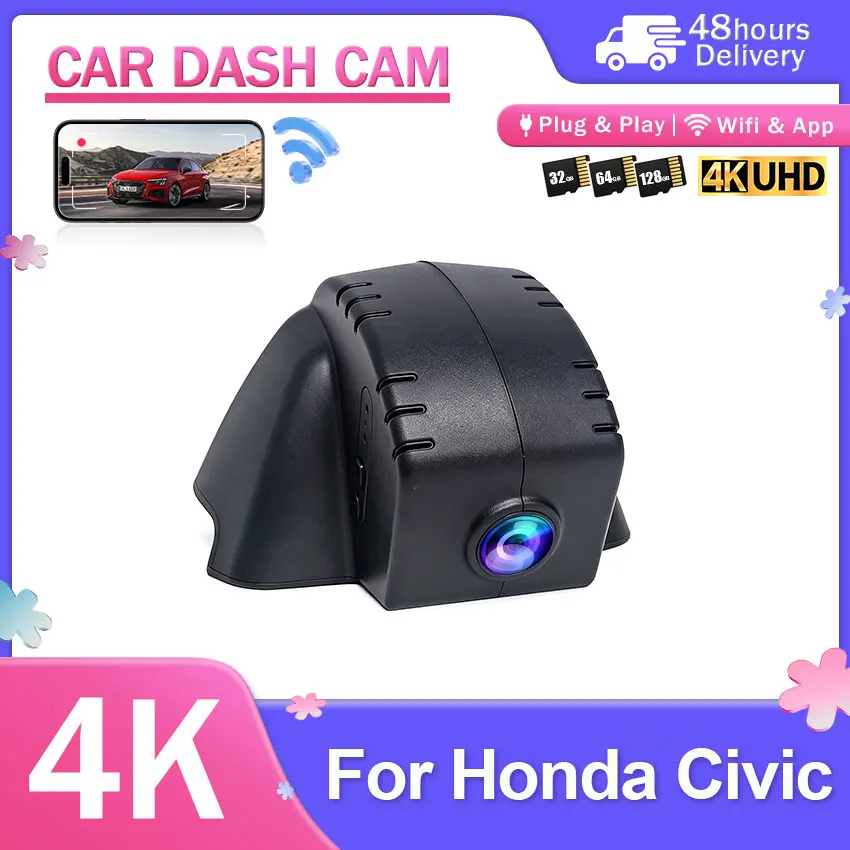 4K Dash Cam For Honda Civic 11th Gen 2022-2026 Original Style DVR Camera with Night Vision Loop Recording