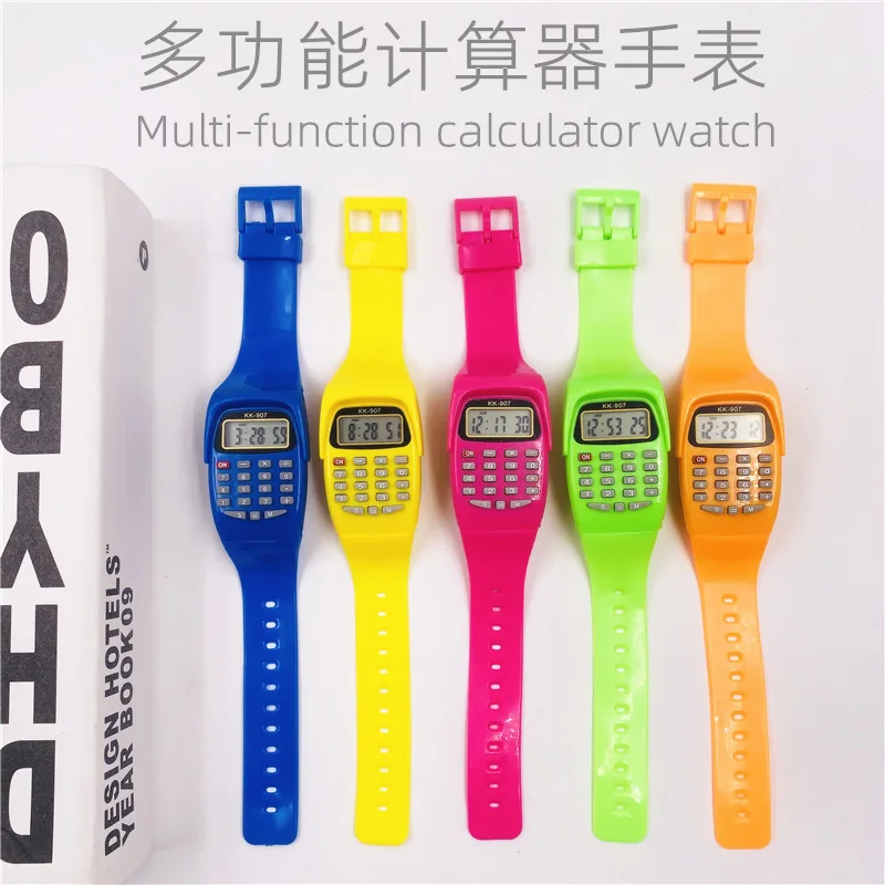 2 in 1 Fashion Digital Student Exam Special Calculator Watch Children Electronic Watch Time Calculator New Watch Mini Calculator