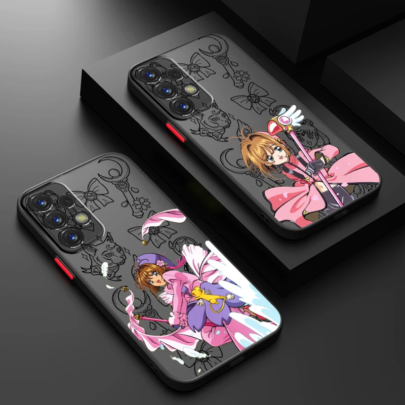 

C-Cardcaptors Sakuras Cartoon Frosted Translucent For Samsung Note 20 10 A03 A54 A31 A22 A70 A34 A14 A24 A04 5G Back Phone Case