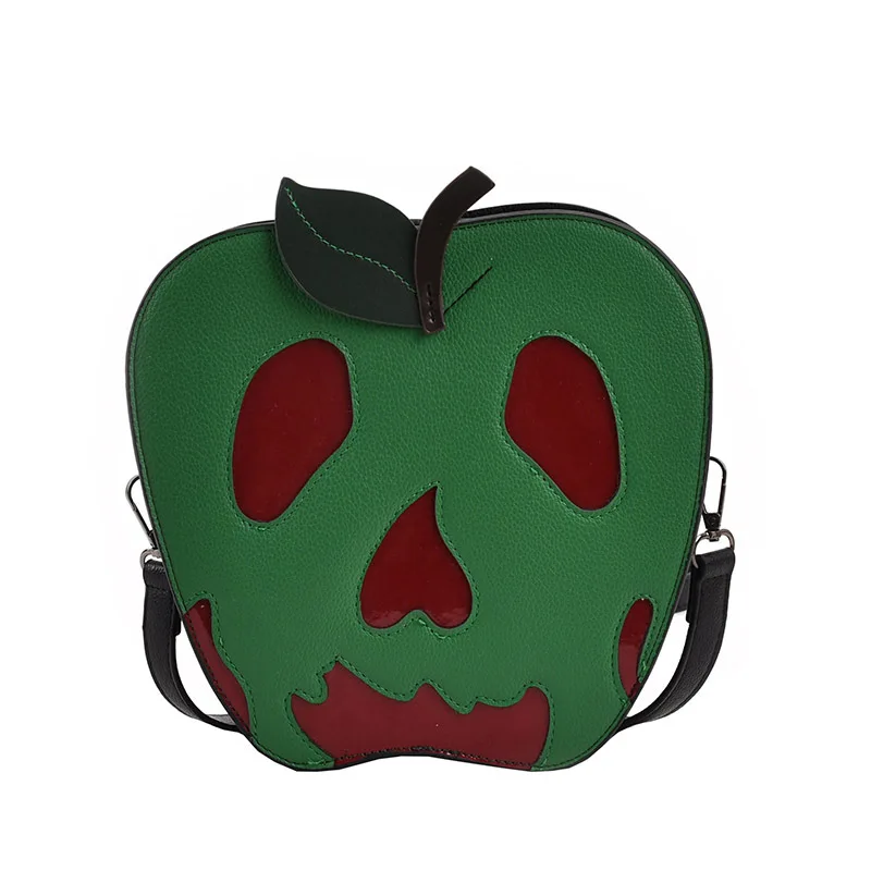 Bolso de hombro con esqueleto temático de Halloween para mujer, tendencia de personalidad, manzana podrida, Color contrastante, oblicuo, novedad de 2024