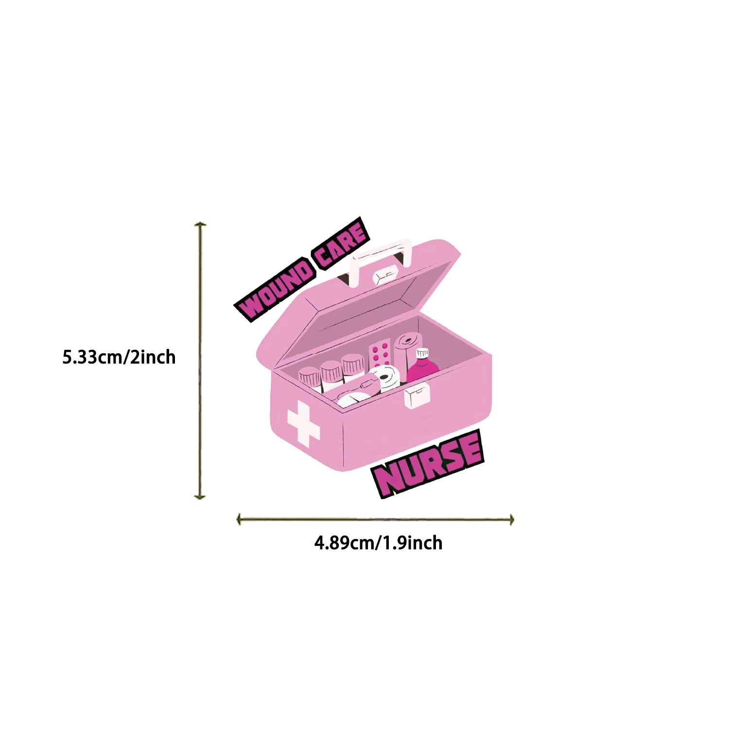 핑크 의사 간호사 그래피티 스티커, 국제 간호사의 날 데칼, 어린이 장난감, 전화, 자동차 노트북, 수하물, 공부 스티커, 50 개