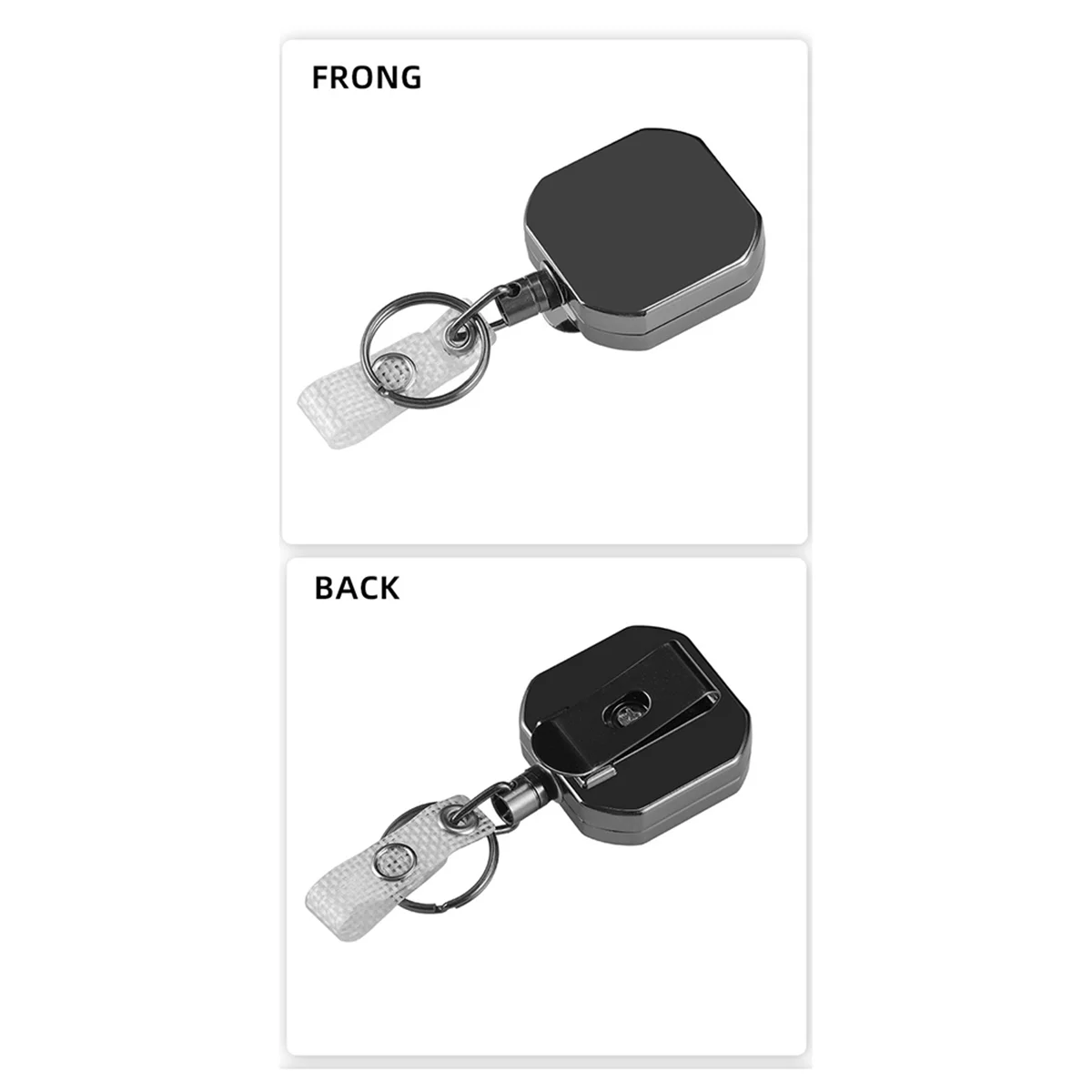A71P Square Easy-Pull Buckle, Retractable Strong Buckle, Strong Easy-Pull Wire Rope Keychain