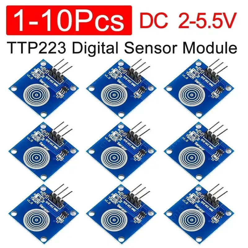 10-50 Uds TTP223 módulo de Sensor Digital TTP223B 1 canal Jog interruptor capacitivo Digital Sensor KIT de botón