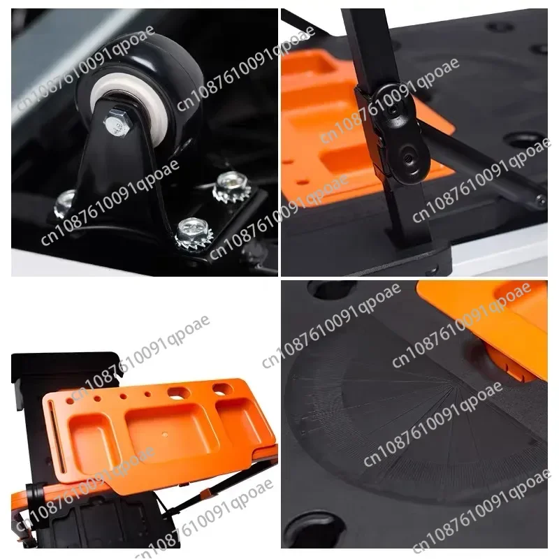 7-In-1 Multifunctional Workbench Diy Console Trolley Stainless Steel Horse Stool Scaffolding Mobile Platform