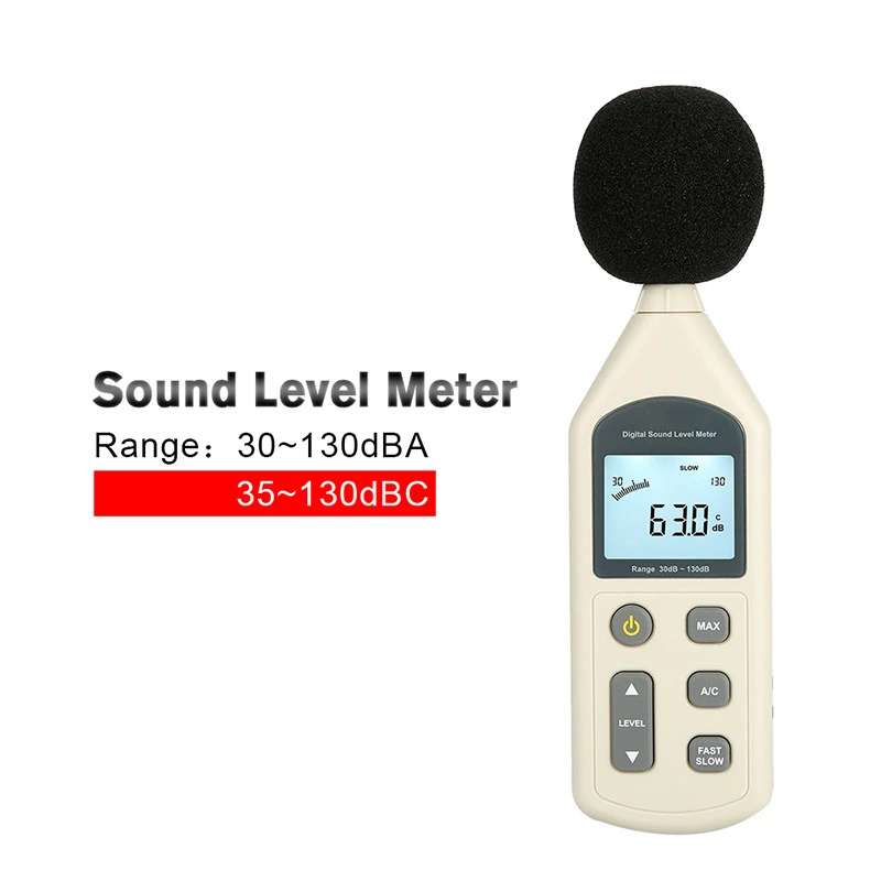 

GM1357 Digital Noise Meter A and C Weighted Overload Display Microphone SOUND LEVEL